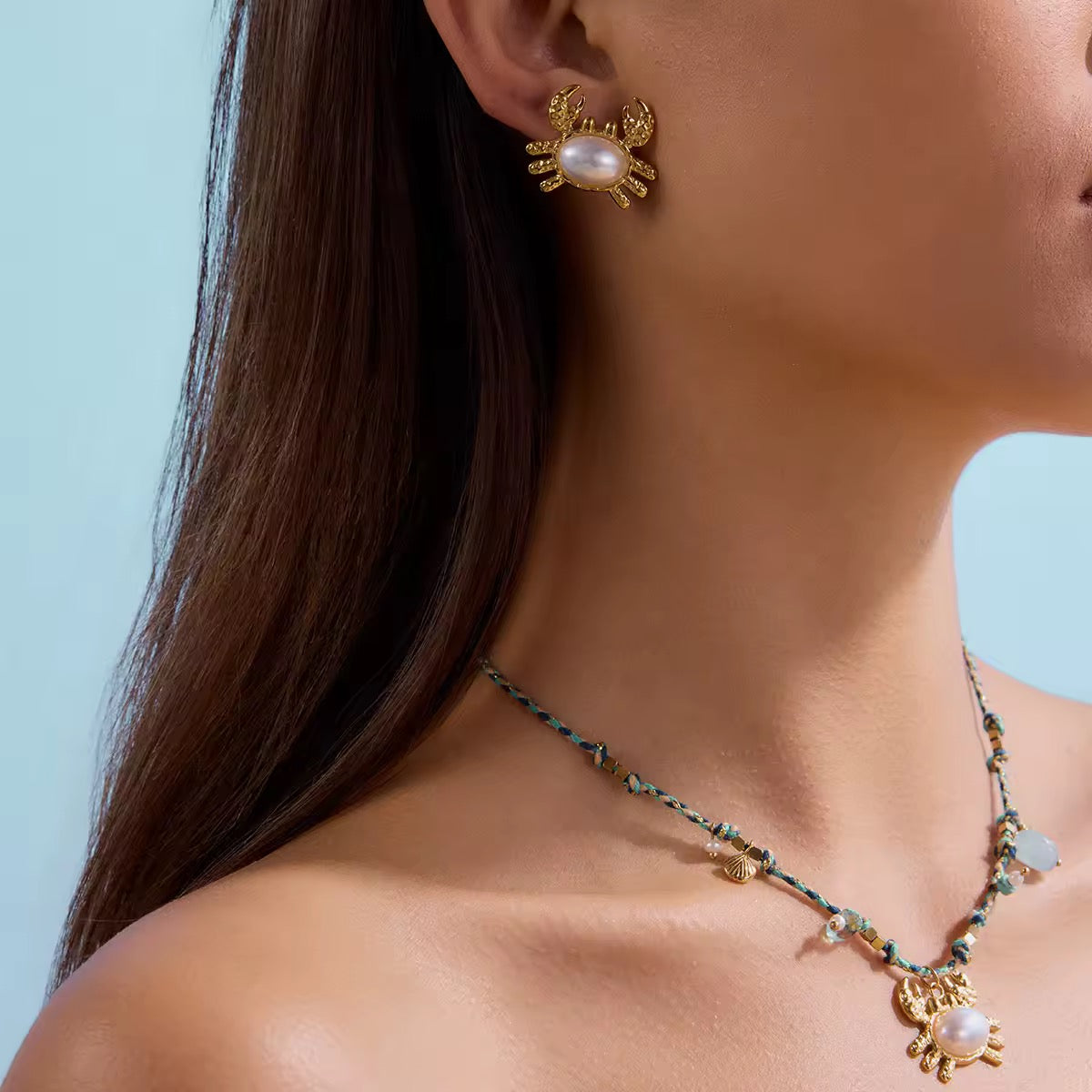 Crustacean Pearl Earrings EMVE Jewels