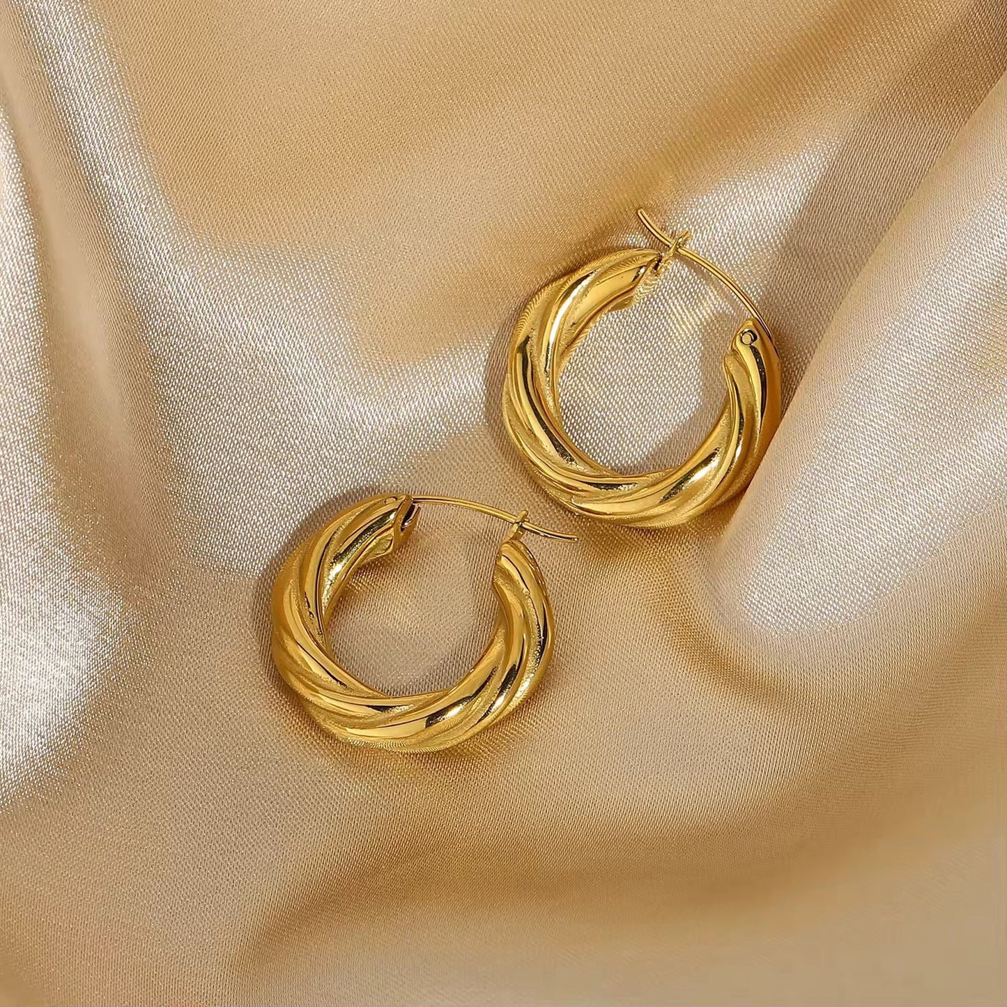 Classic Twist Hoop Earrings EMVE Jewels