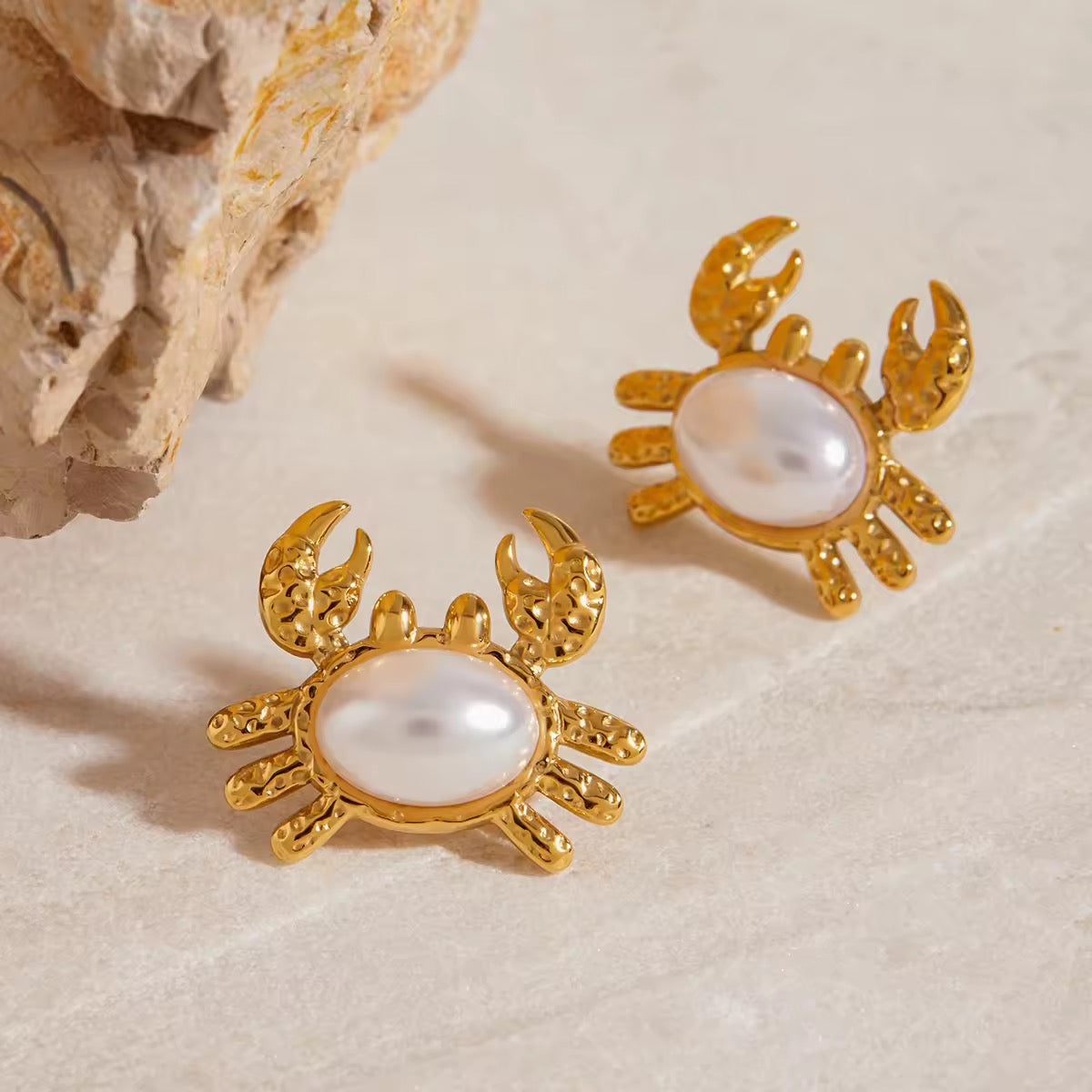 Crustacean Pearl Earrings EMVE Jewels
