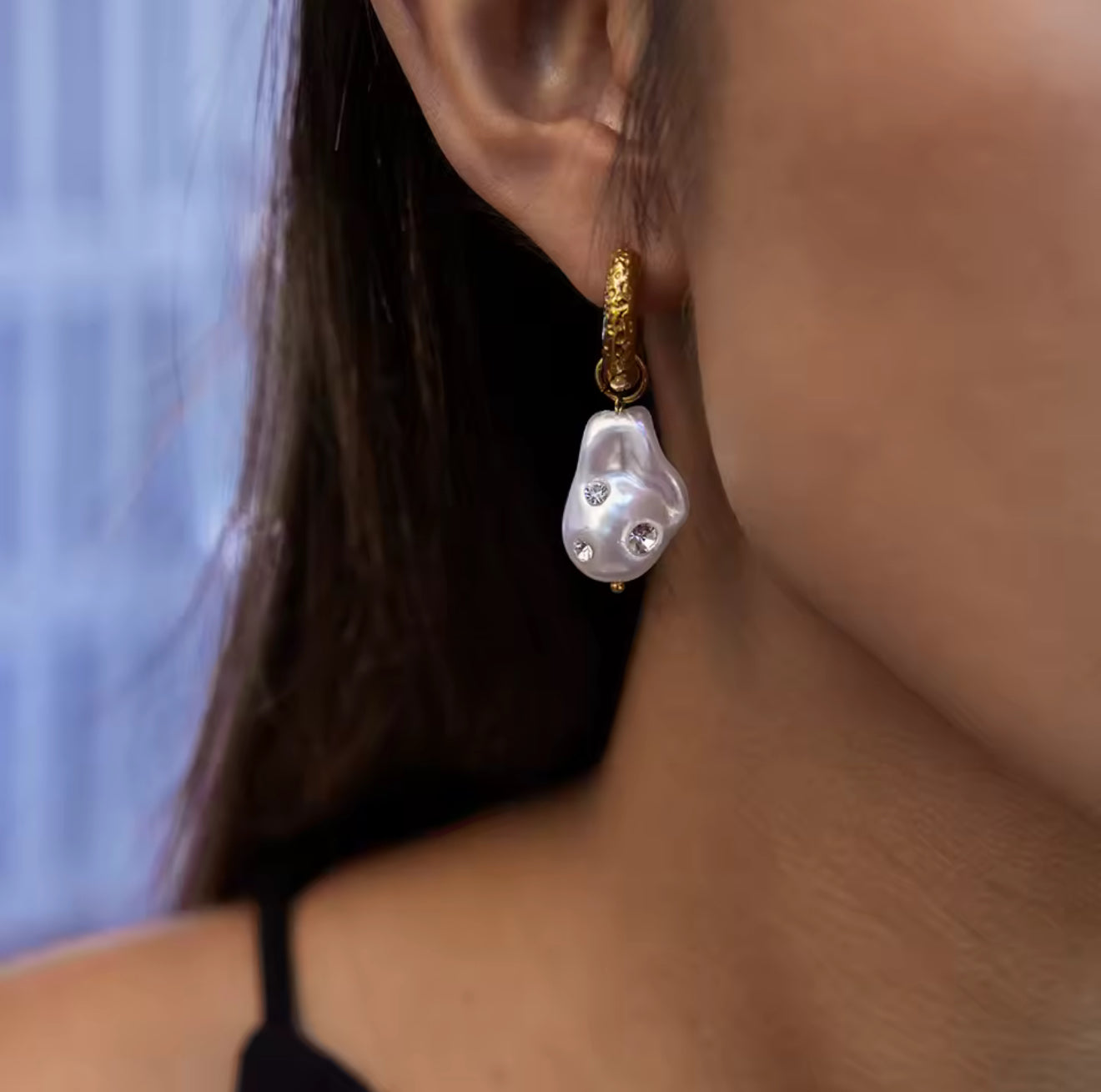 Sirena Pearl Hoops EMVE Jewels