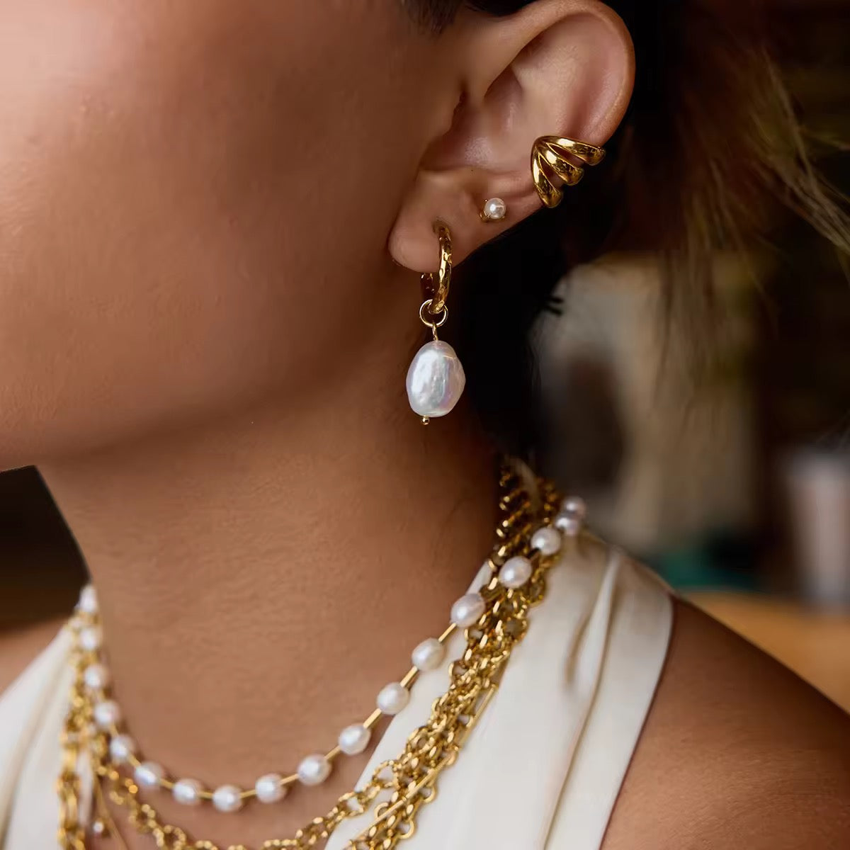 Pearldrop Earrings EMVE Jewels