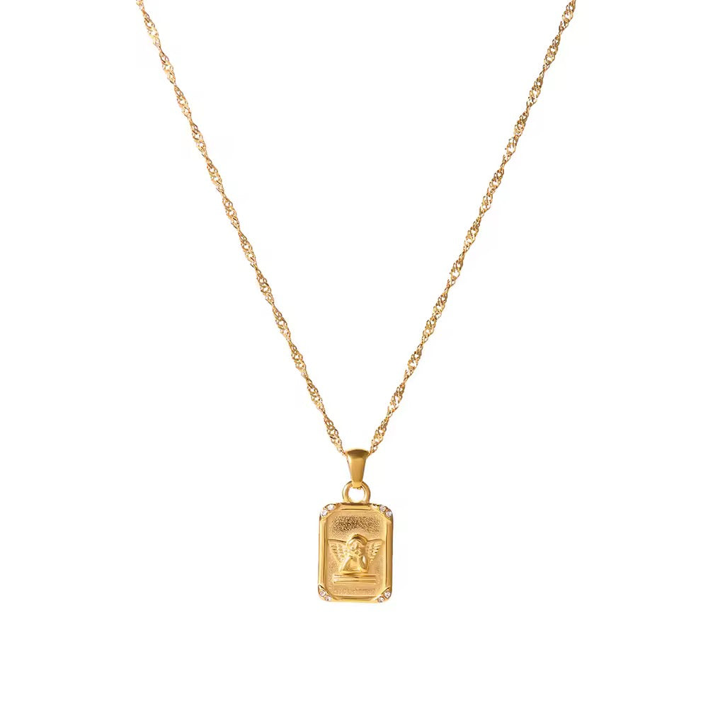 Celestial Grace Square Pendant Necklace EMVE Jewels