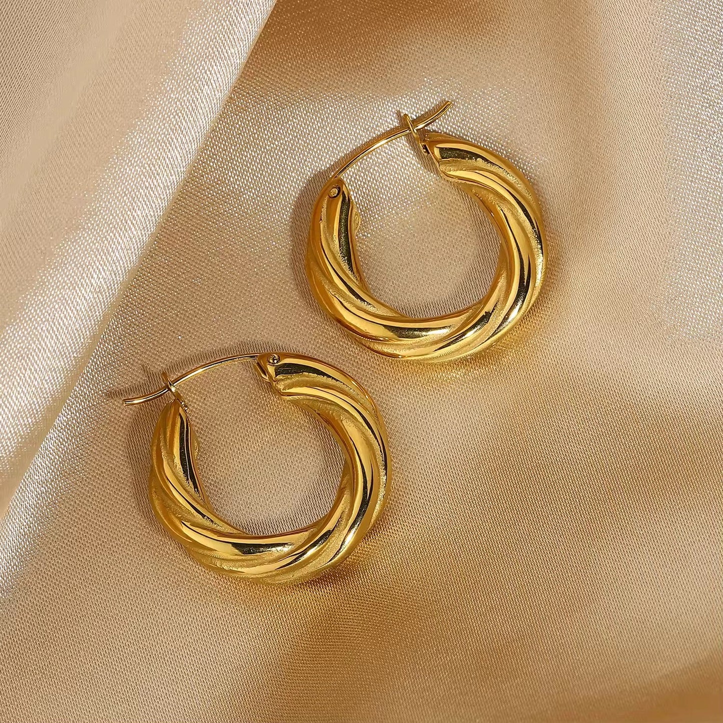 Classic Twist Hoop Earrings EMVE Jewels
