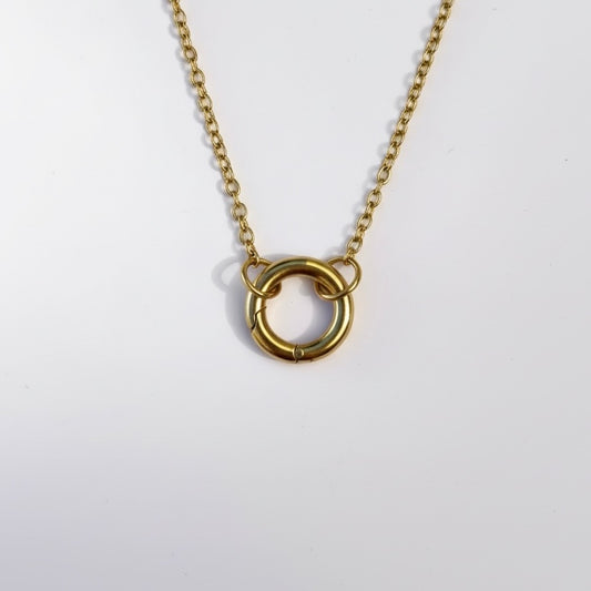 Chain Circle Clasp Base Charm Necklace - EmpressVenusJewellery
