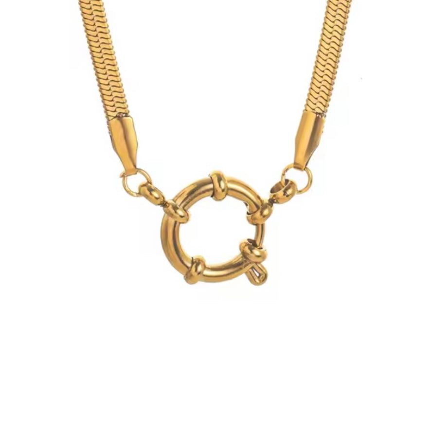 Herringbone Base Charm Necklace EMVE Jewels