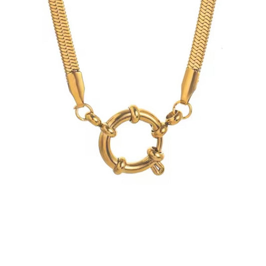 Herringbone Base Charm Necklace EMVE Jewels