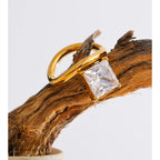Delicate Shiny Cubic Zirconia Square Ring EMVE Jewels
