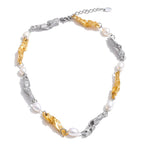 Lava Effect Vintage Necklace with Natural Pearls EMVE Jewels