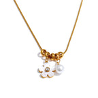 Shell Flower Pendant Necklace EMVE Jewels