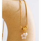 Shell Flower Pendant Necklace EMVE Jewels