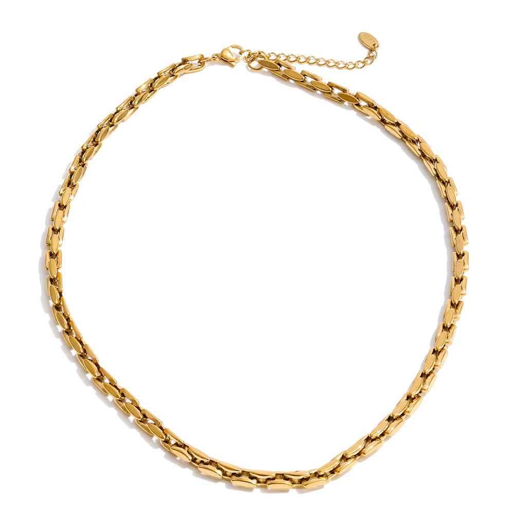 Minimalist Stainless Steel Chain Collar Necklace EMVE Jewels