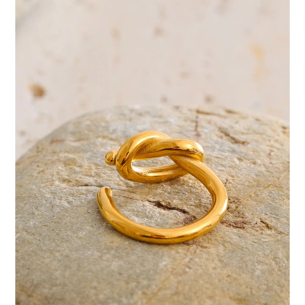 Open Knotted Stainless Steel Ring EMVE Jewels