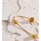 Floral Chain Collar Necklace in Gold EMVE Jewels