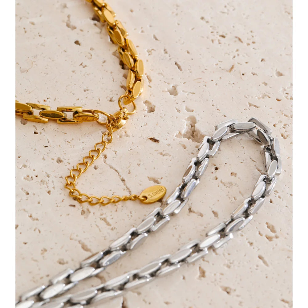 Minimalist Stainless Steel Chain Collar Necklace EMVE Jewels