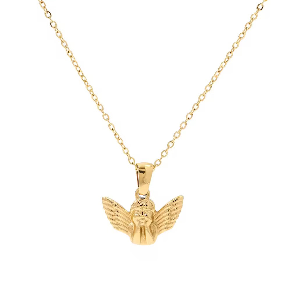 Celestial Grace Cherub Pendant Necklace EMVE Jewels