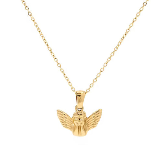 Celestial Grace Cherub Pendant Necklace EMVE Jewels