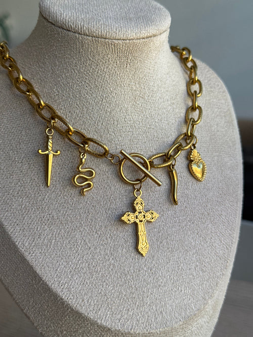 Handmade Cross Charm Necklace EMVE Jewels
