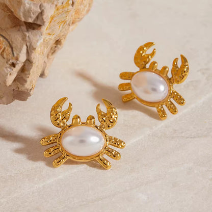Crustacean Pearl Earrings EMVE Jewels