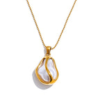 Baroque Simulated Pearls Pendant Necklace EMVE Jewels
