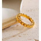 Simple Golden PVD Plated Stainless Steel Ring EMVE Jewels