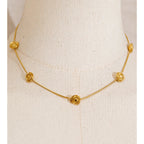 Floral Chain Collar Necklace in Gold EMVE Jewels
