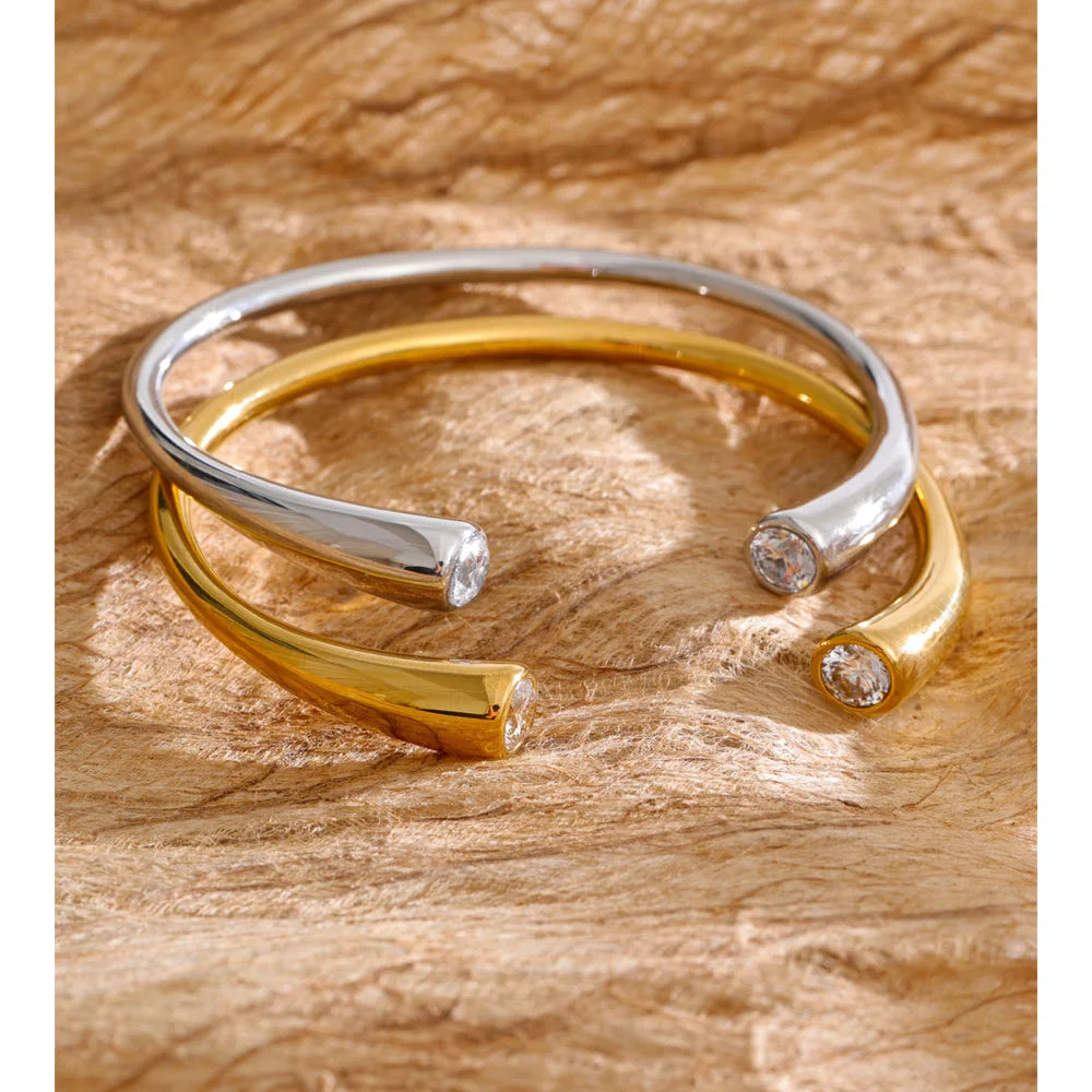 Cubic Zirconia Open Cuff Bracelet EMVE Jewels