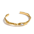 Zirconia Cuff Bracelet in Stainless Steel EMVE Jewels