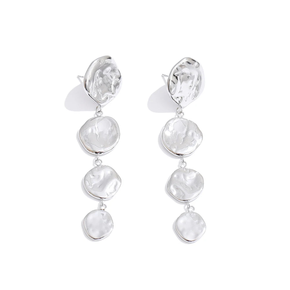 Round Chain Drop Earrings in 18K Gold Plating EMVE Jewels