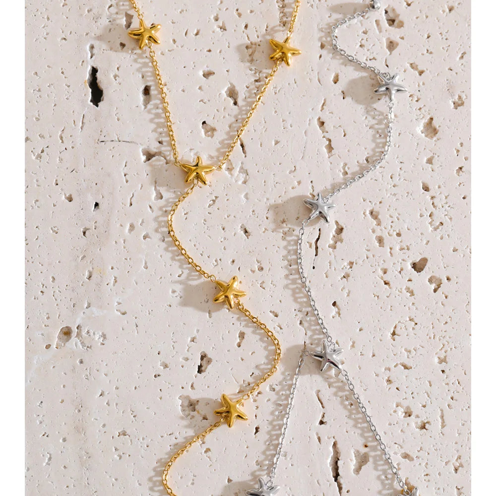 Stars Y Chain Drop Necklace EMVE Jewels