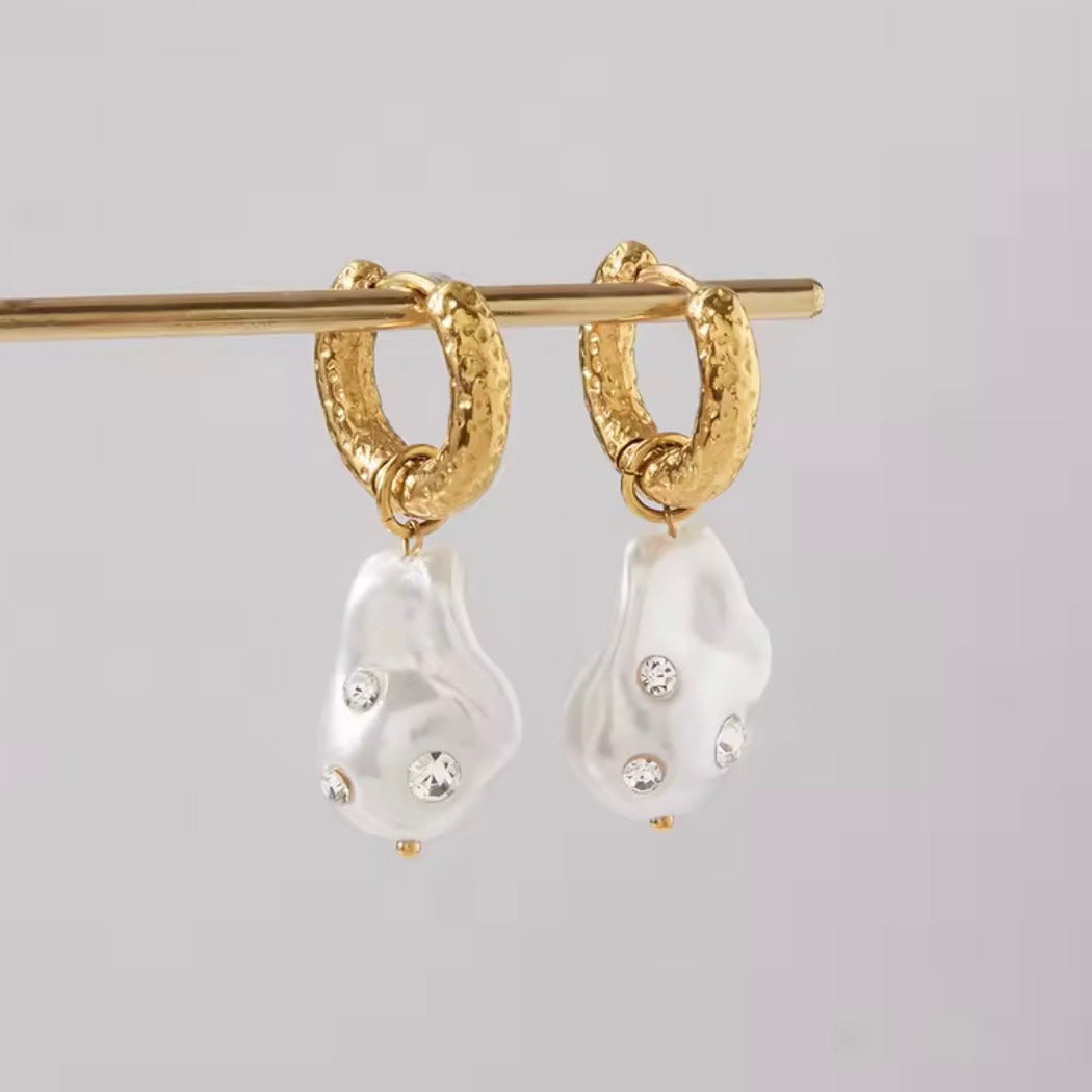 Sirena Pearl Hoops EMVE Jewels