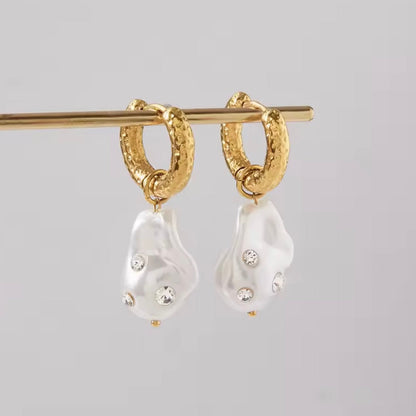 Sirena Pearl Hoops EMVE Jewels