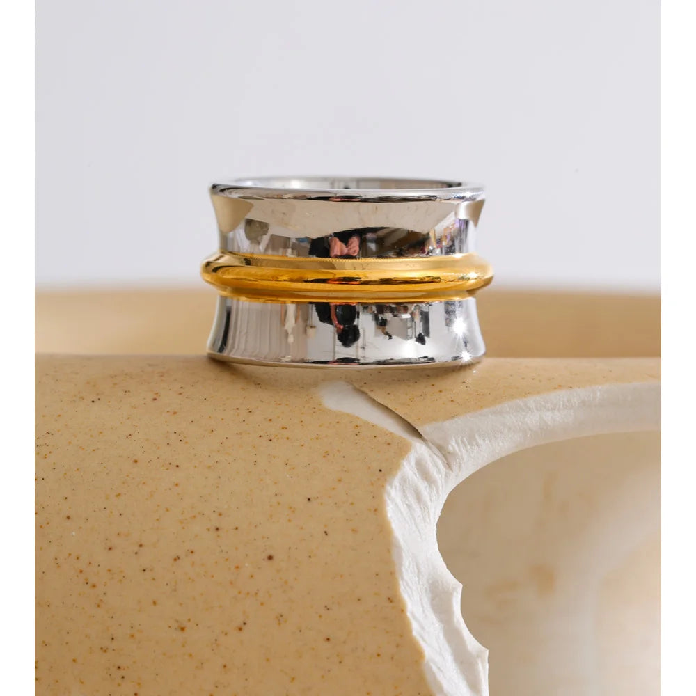 Wide Minimalist Stainless Steel Ring EMVE Jewels