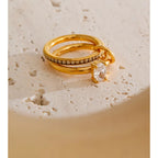 Bling Cubic Zirconia Stacked Ring EMVE Jewels