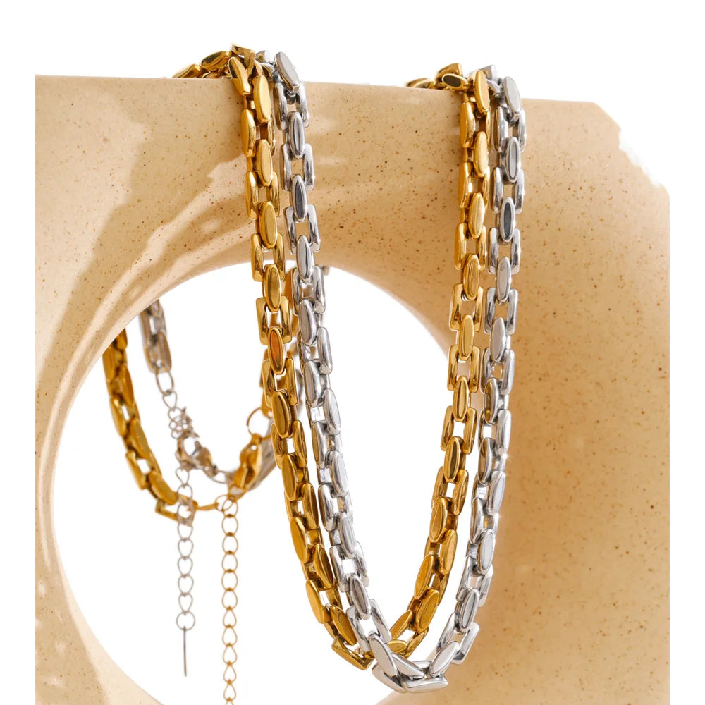 Minimalist Stainless Steel Chain Collar Necklace EMVE Jewels