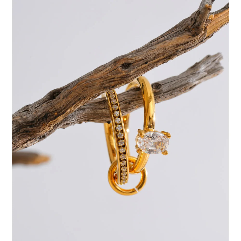 Bling Cubic Zirconia Stacked Ring EMVE Jewels