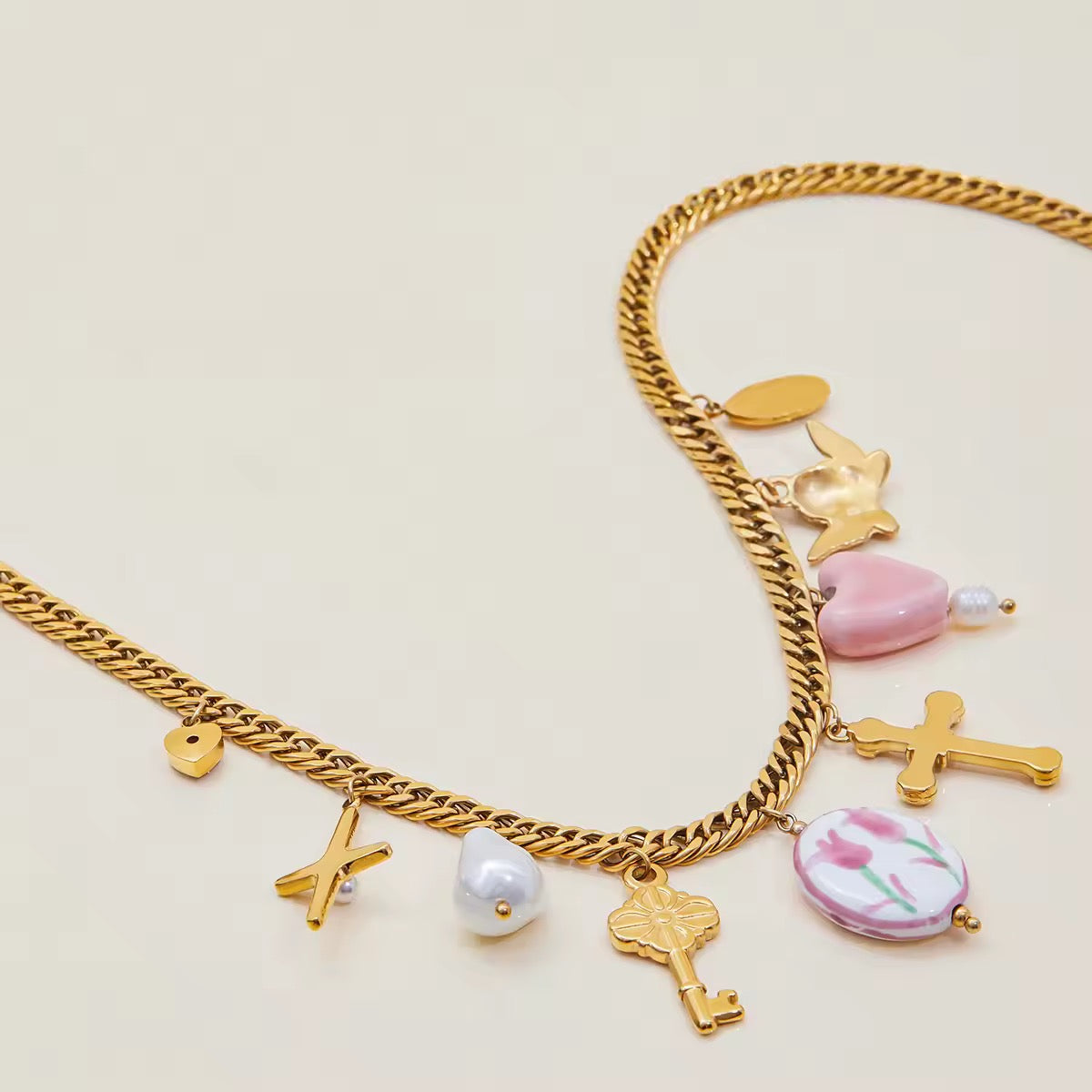 Cutie Cupid Charm Necklace EMVE Jewels