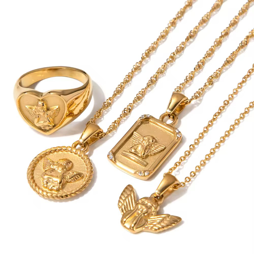 Celestial Grace Square Pendant Necklace EMVE Jewels