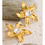 Big Flower Crystal Stud Earrings EMVE Jewels