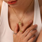 Celestial Grace Square Pendant Necklace EMVE Jewels