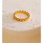 Simple Golden PVD Plated Stainless Steel Ring EMVE Jewels