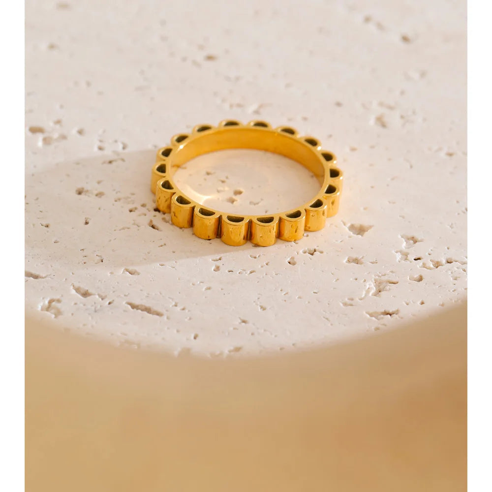 Simple Golden PVD Plated Stainless Steel Ring EMVE Jewels