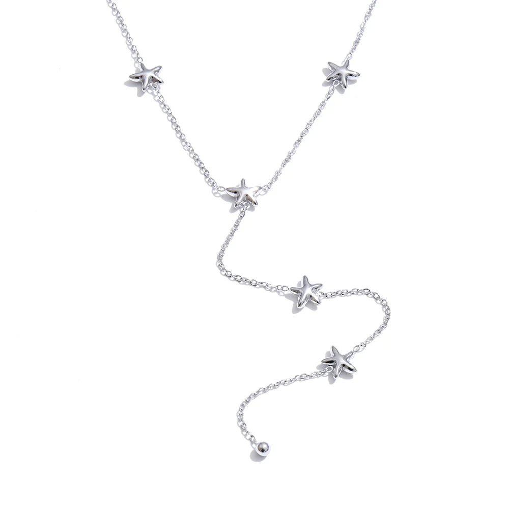 Stars Y Chain Drop Necklace EMVE Jewels