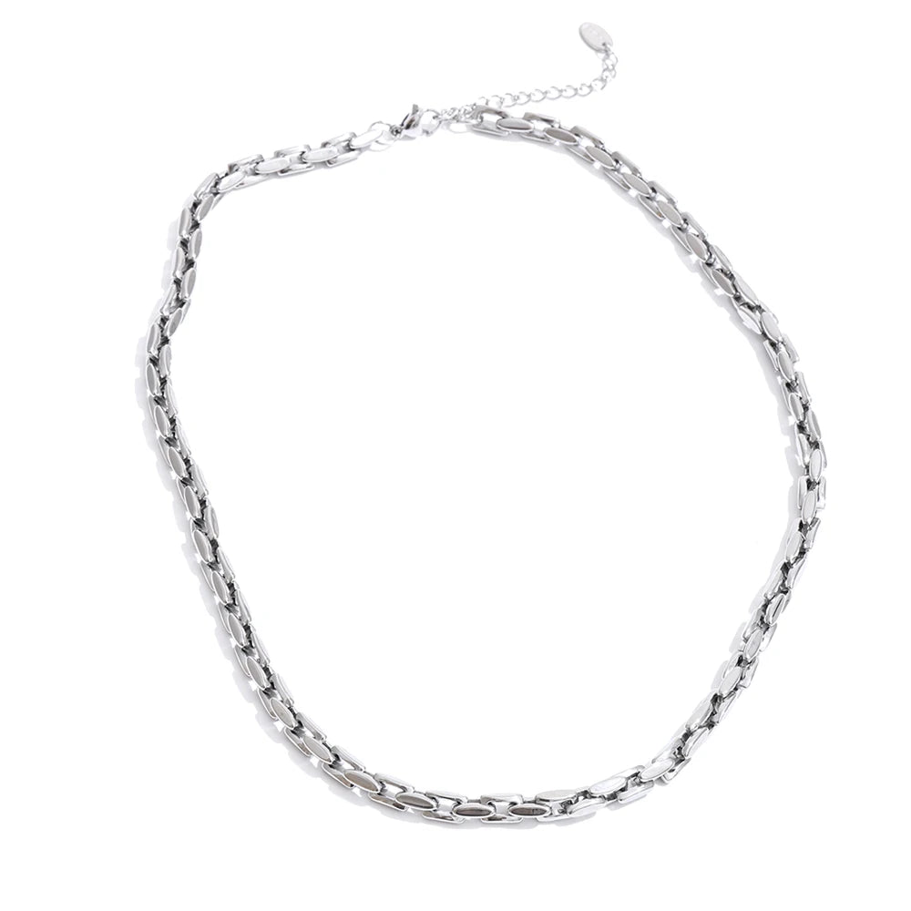 Minimalist Stainless Steel Chain Collar Necklace EMVE Jewels
