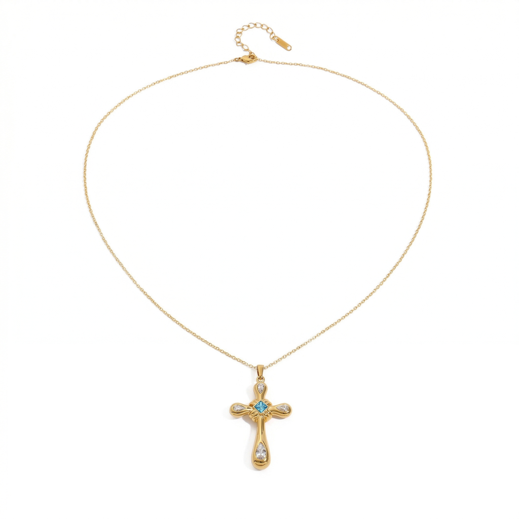 Azure Cross Necklace EMVE Jewels