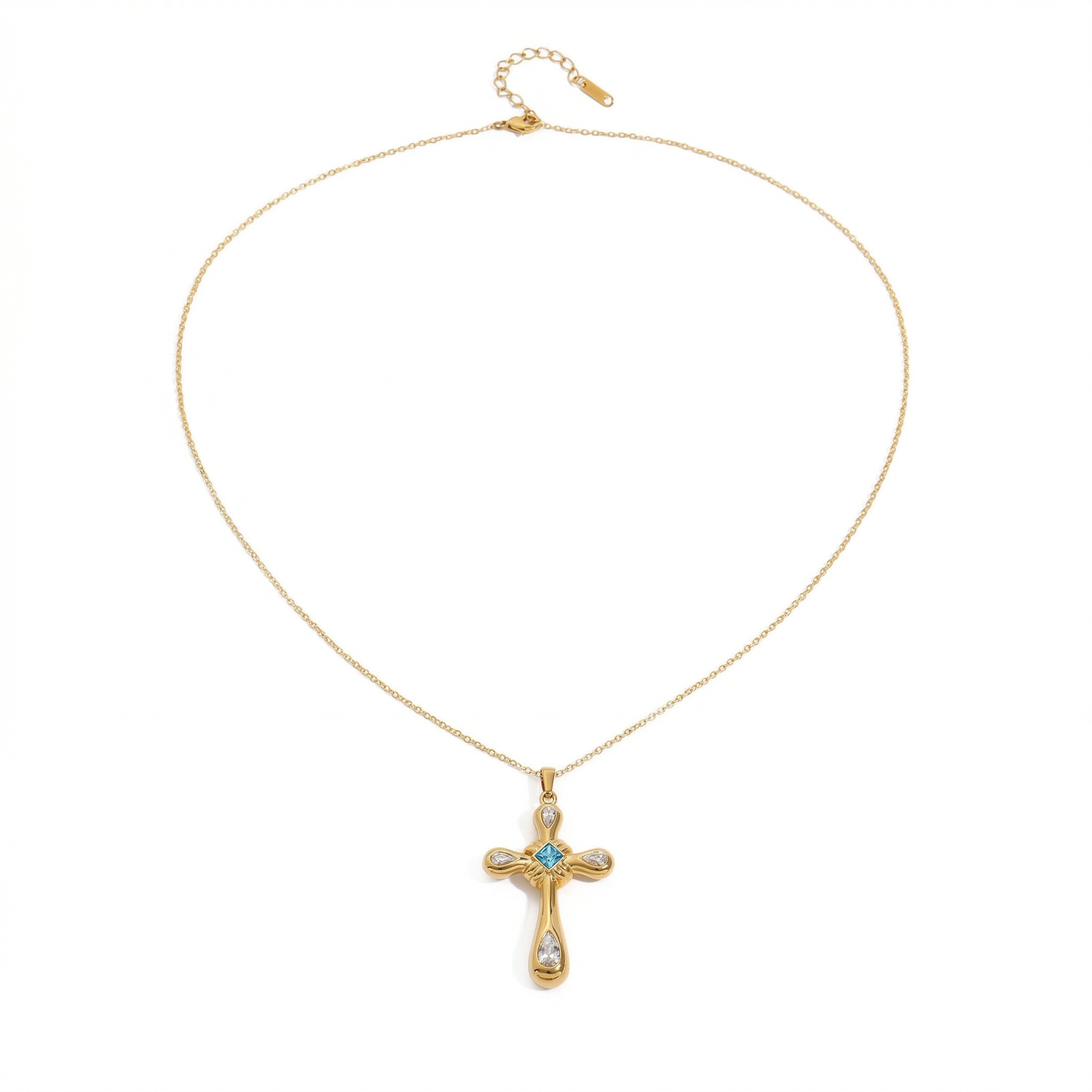 Azure Cross Necklace EMVE Jewels