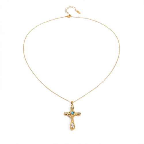 Azure Cross Necklace EMVE Jewels