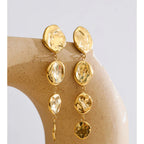 Round Chain Drop Earrings in 18K Gold Plating EMVE Jewels