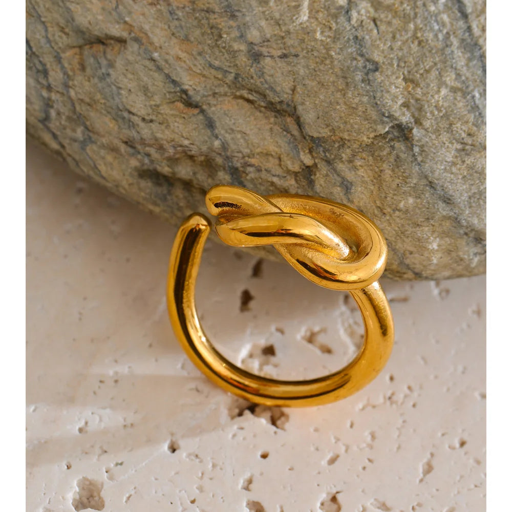 Open Knotted Stainless Steel Ring EMVE Jewels
