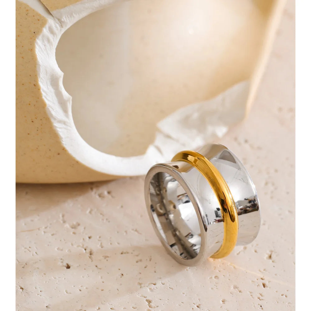Wide Minimalist Stainless Steel Ring EMVE Jewels