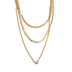 Layered Chain Necklace in 18K Gold Plating EMVE Jewels